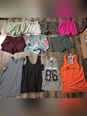 Women’s Size Small Athletic Tanks And Shorts.